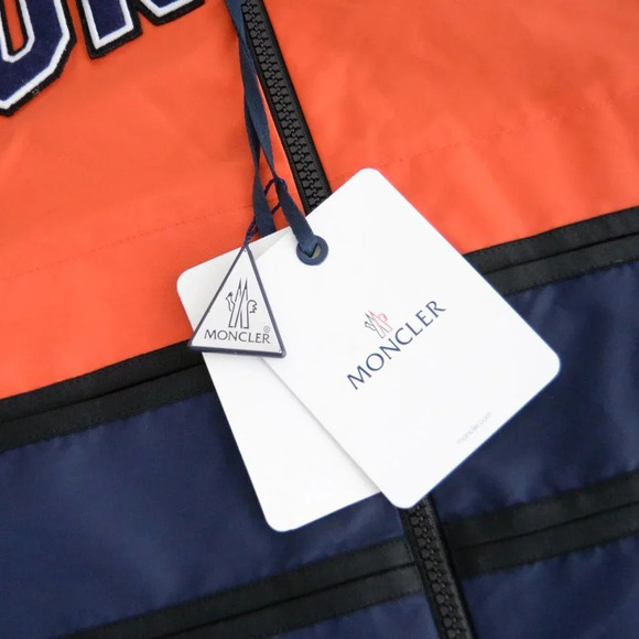 NWT Moncler Authentic Orange & Navy Copernicus Giubbotto TG  5 Raincoat Jacket - Picture 6 of 16